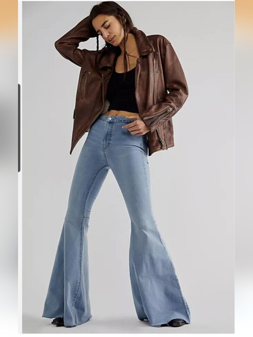 We The Free Just Float On Super Flare Jeans Sz 29 Bell Bottom High Rise‎ Boho